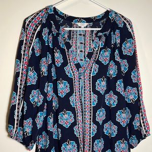 Crown & Ivy Paisley Peasant Blouse Large